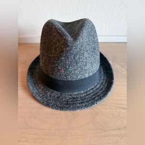 NWT Goodfellow & Co Fedora Hat, Tweed Grey & Black, M/L